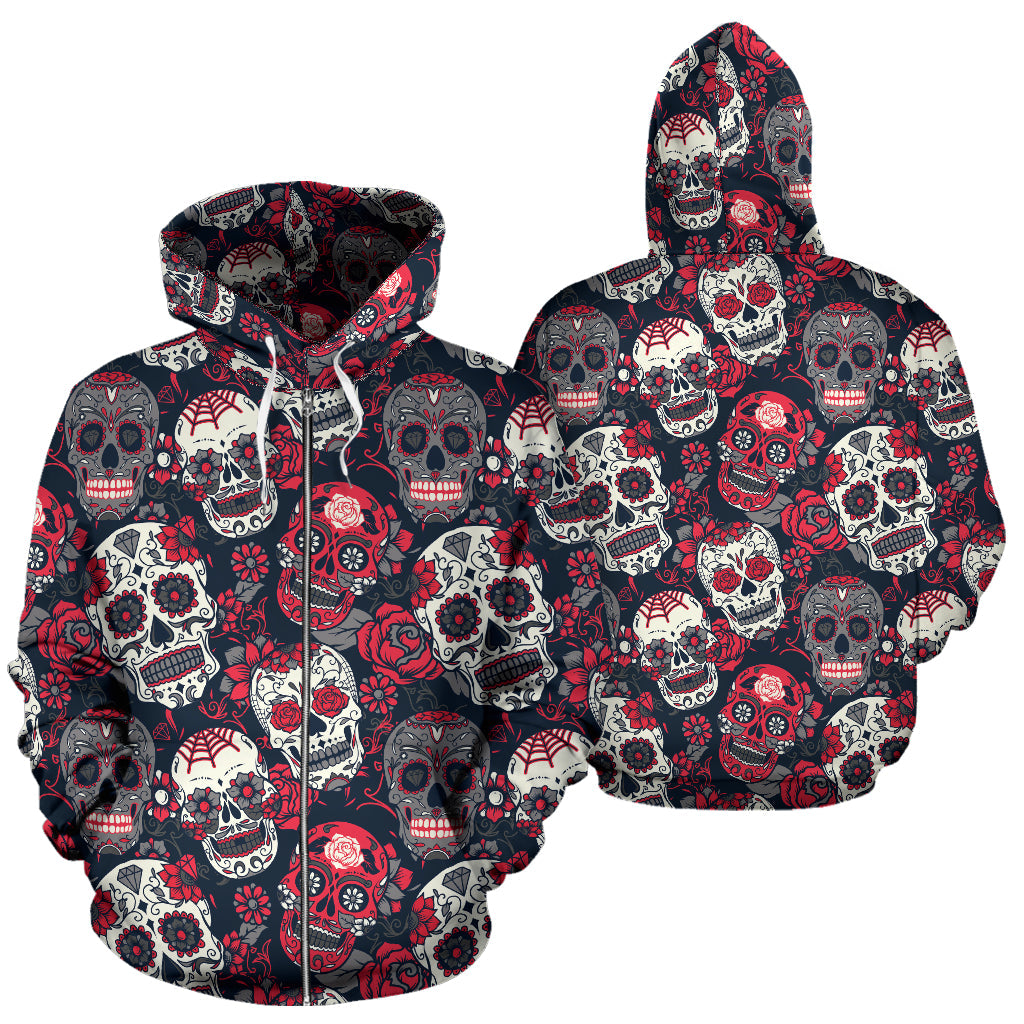 Skull Lovers All Over Zip-Up Hoodie