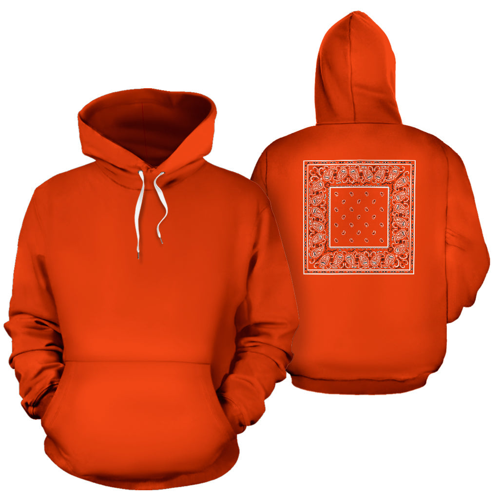 Back Print Perfect Orange Bandana Pullover Hoodie