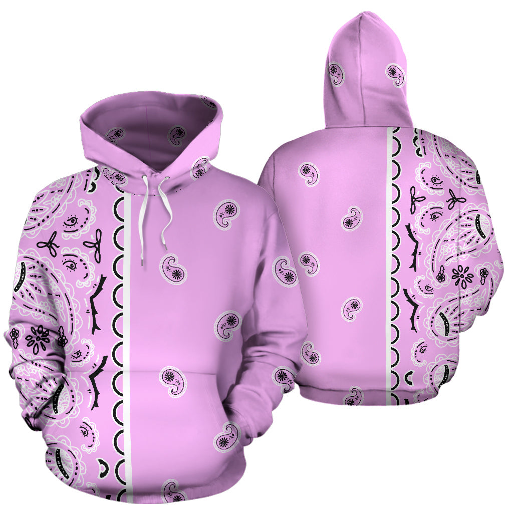 Pink Bandana Asymmetrical Pullover Hoodie