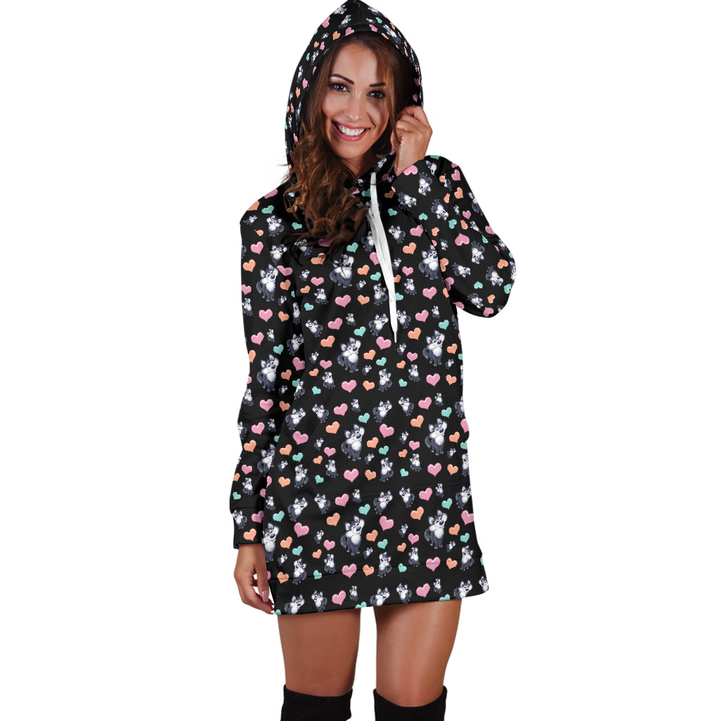 Snow Dog Womens Hoodie Dress