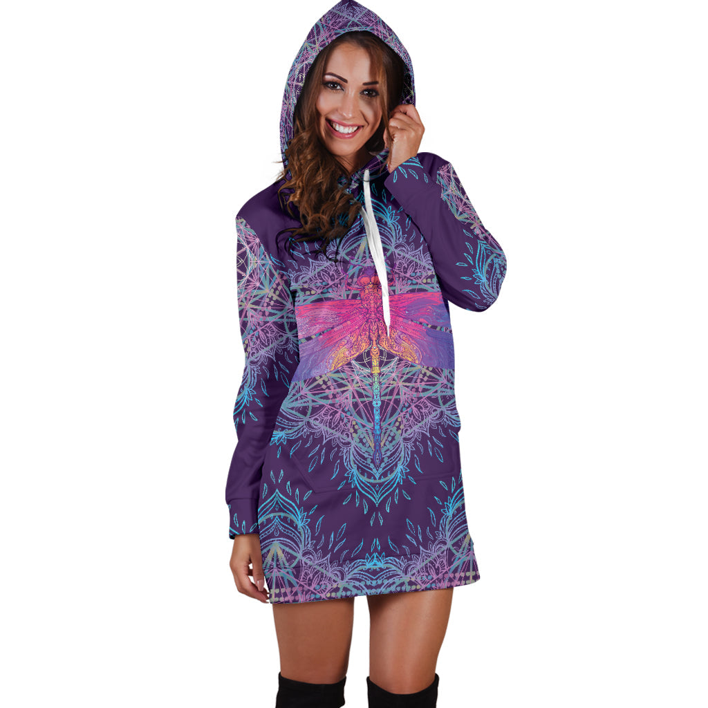 Dragonfly Mandala Hoodie Dress