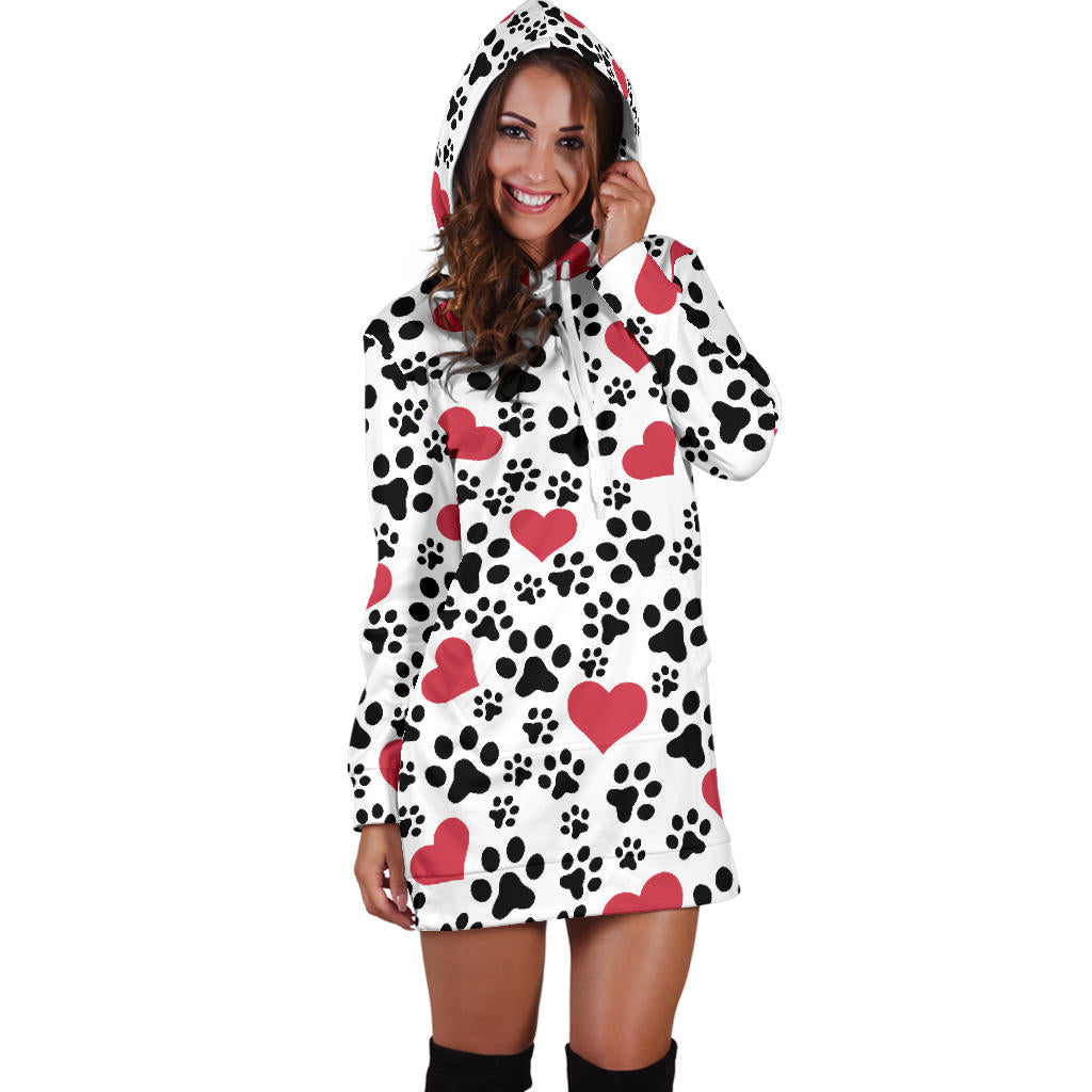 Women`s Hoodie Dress Dog Prints | Premium Ladies Hoodie Dress