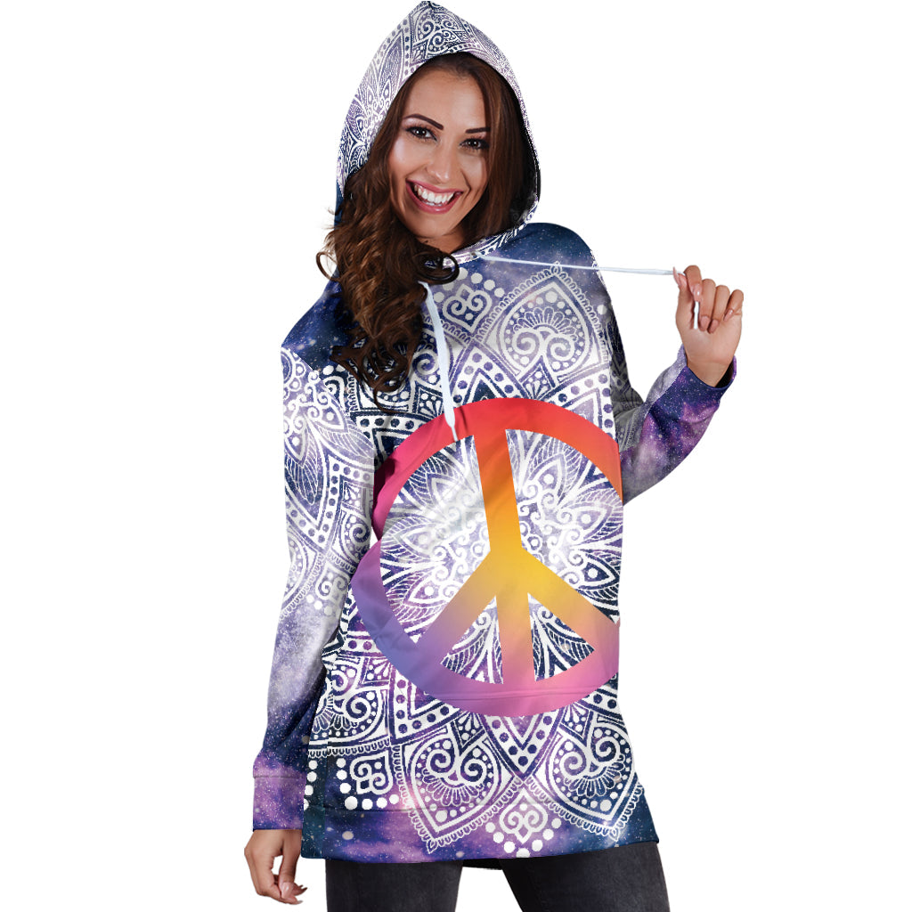 Mandala Peace Hoodie Dress