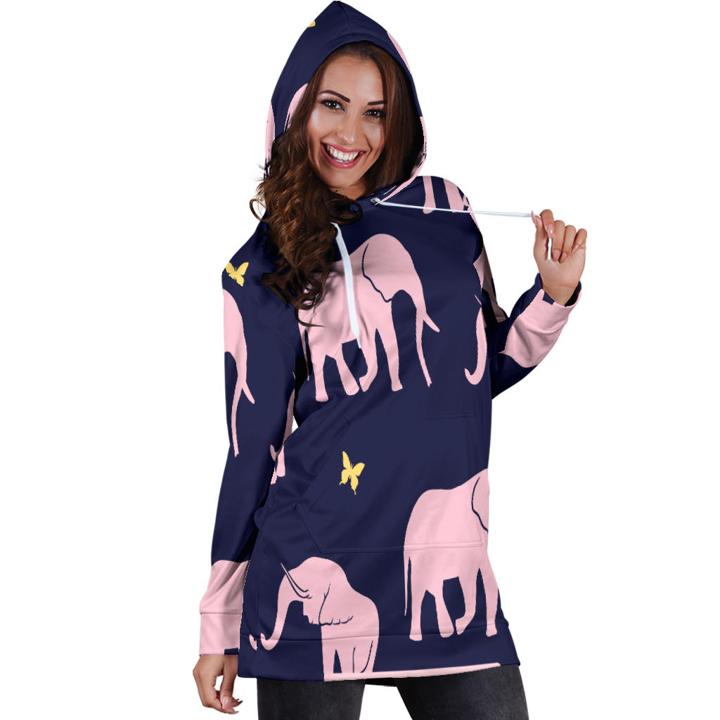 Pink Elephants Hoodie Dress