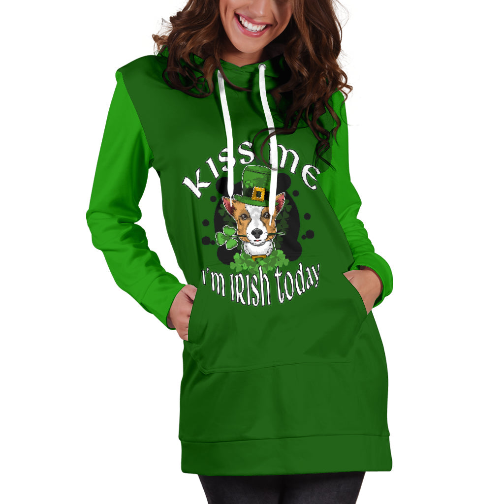 Kiss Me I'm Irish Today Hoodie Dress