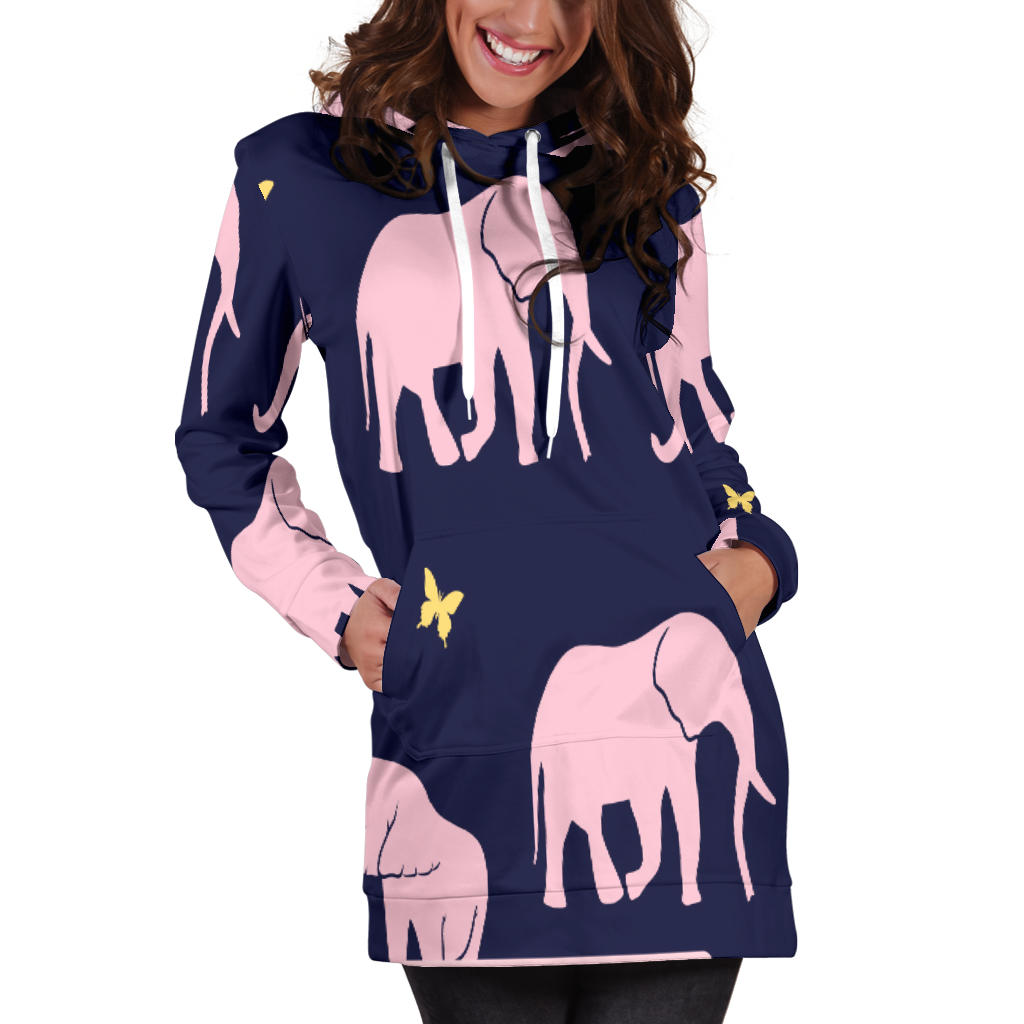 Pink Elephants Hoodie Dress