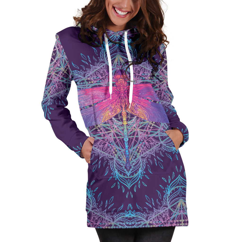 Dragonfly Mandala Hoodie Dress