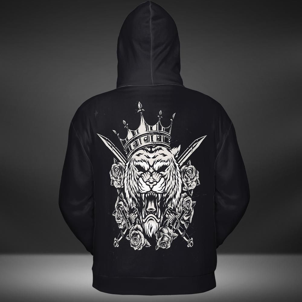 Angry Tiger Biker Style Hoodie