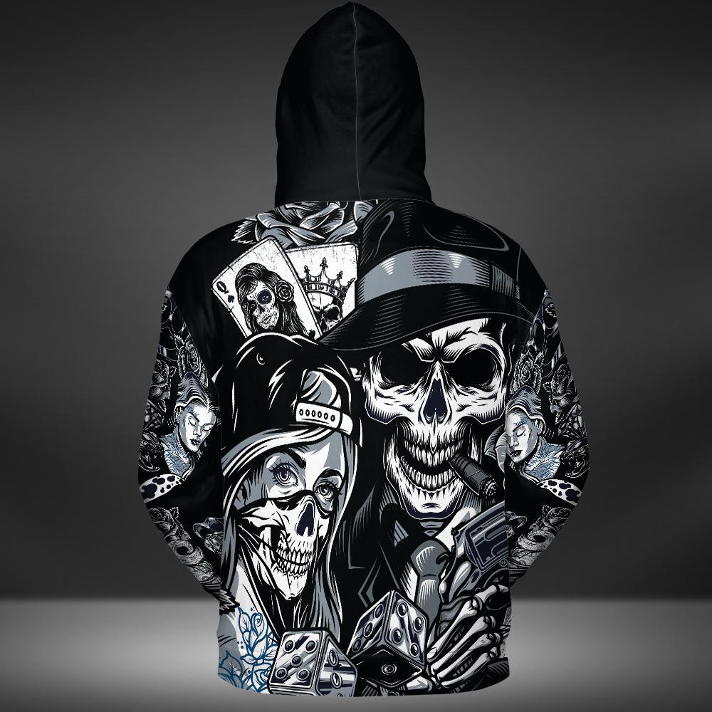 Pocker Love Scull 777 Hoodie